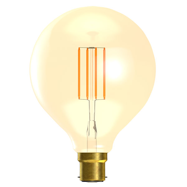 LED 3.3W Dimmable Vintage Amber 125mm Globe - BC - 2200K